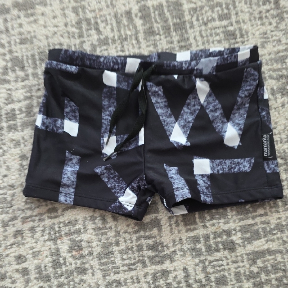 nununu Black and White Kids Swim Trunks